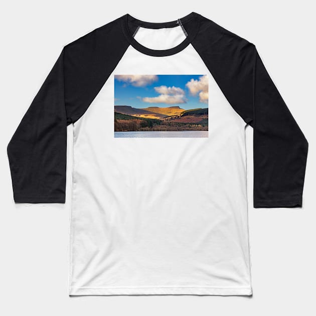 Corn Du and Pen y Fan from Pentwyn Reservoir Baseball T-Shirt by dasantillo